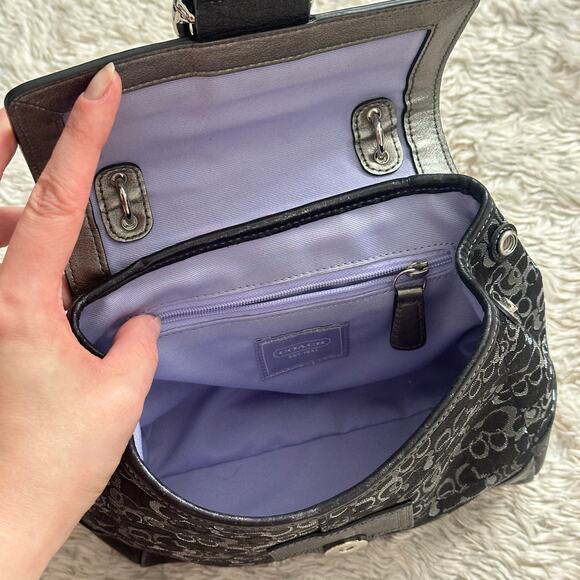 Coach Limited Edition Madison Evening Black Metallic Lurex Vintage Mini Bag - Picture 8 of 14